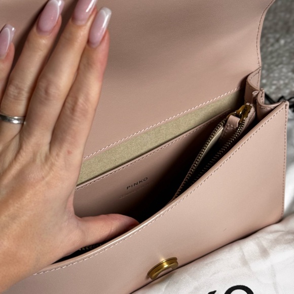 Pinko Blush Crossbody Bag with Gold Chain - Picture 3 of 5